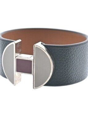 Hermes Bracelet Bangle Leather Green Dark